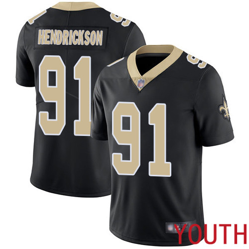 New Orleans Saints Limited Black Youth Trey Hendrickson Home Jersey NFL Football #91 Vapor Untouchable Jersey